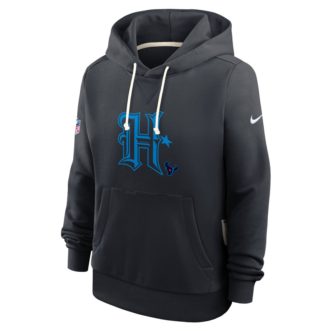 Houston Texans Women's Throwback Sideline Standard Issue Dri-FIT Hoodie Navy | Nike for Sale
