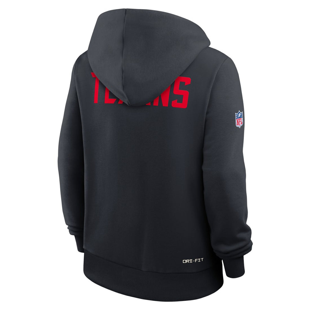 Houston Texans Women's Throwback Sideline Standard Issue Dri-FIT Hoodie Navy | Nike for Sale