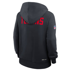 Houston Texans Women's Throwback Sideline Standard Issue Dri-FIT Hoodie Navy | Nike for Sale