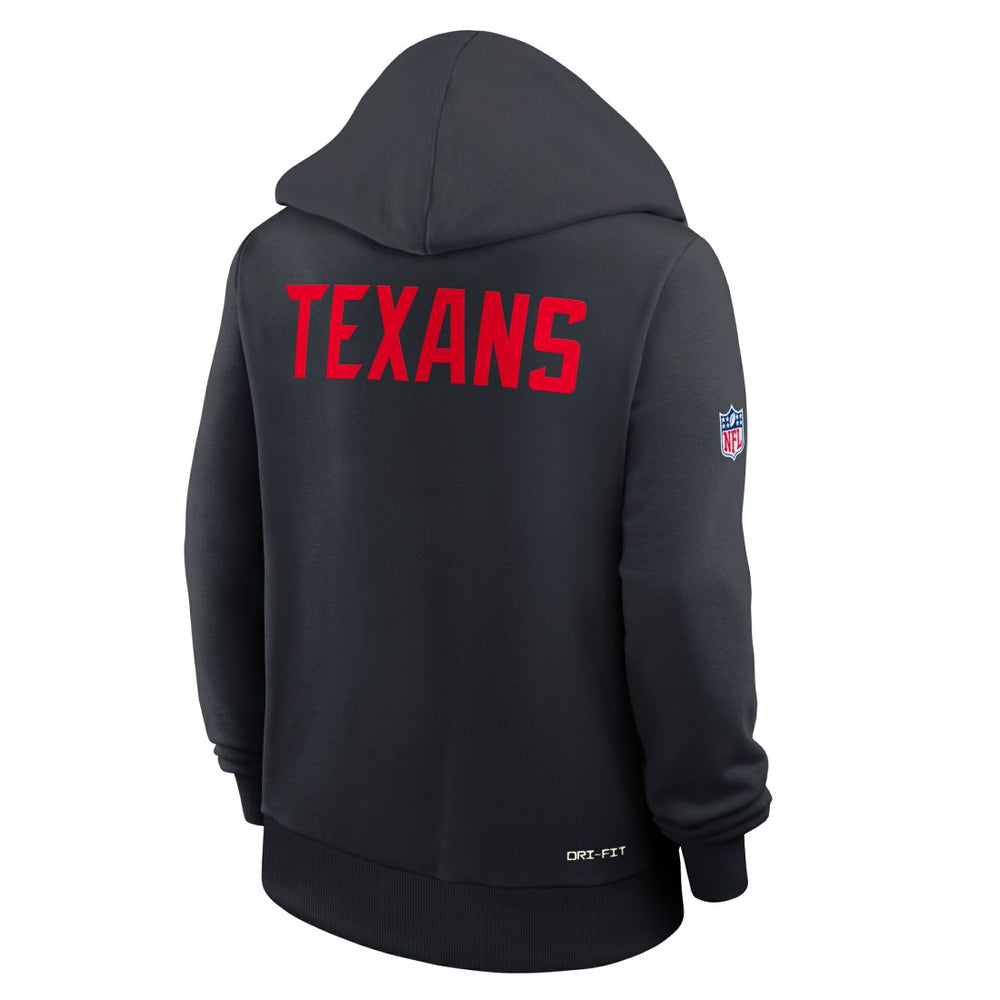 Houston Texans Women's Throwback Sideline Standard Issue Dri-FIT Hoodie Navy | Nike for Sale