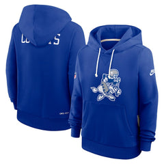 Dallas Cowboys Women's Throwback Sideline Standard Issue Dri-FIT Hoodie Royal | Nike for Sale