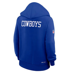 Dallas Cowboys Women's Throwback Sideline Standard Issue Dri-FIT Hoodie Royal | Nike for Sale