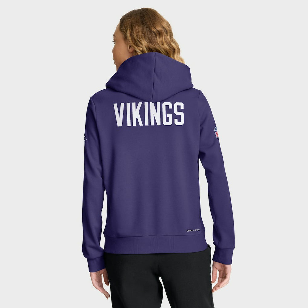 Minnesota Vikings Women's Throwback Sideline Standard Issue Dri-FIT Hoodie Purple | Nike for Sale