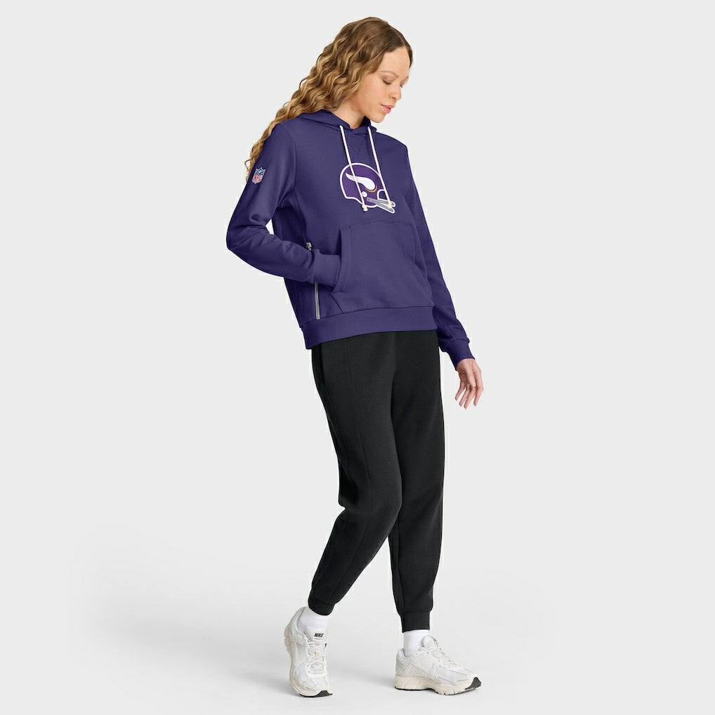 Minnesota Vikings Women's Throwback Sideline Standard Issue Dri-FIT Hoodie Purple | Nike for Sale