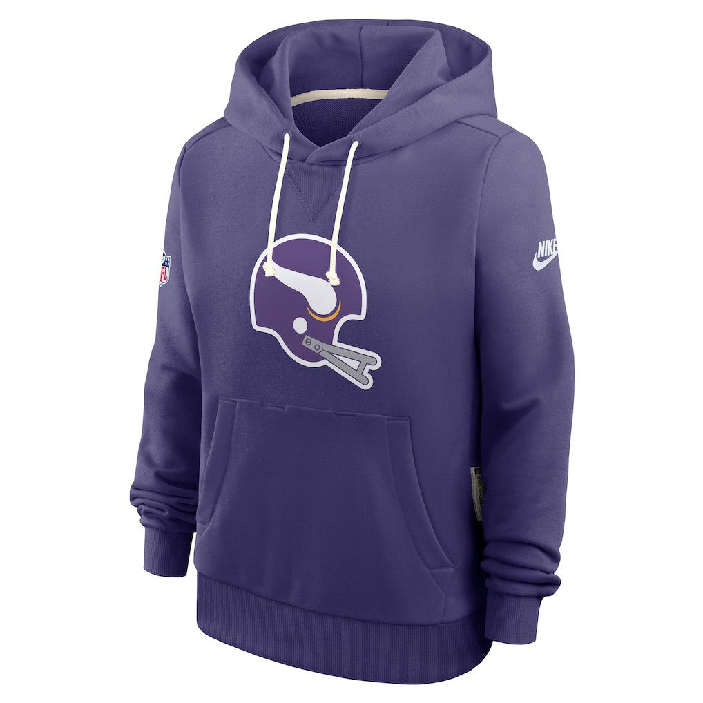 Minnesota Vikings Women's Throwback Sideline Standard Issue Dri-FIT Hoodie Purple | Nike for Sale