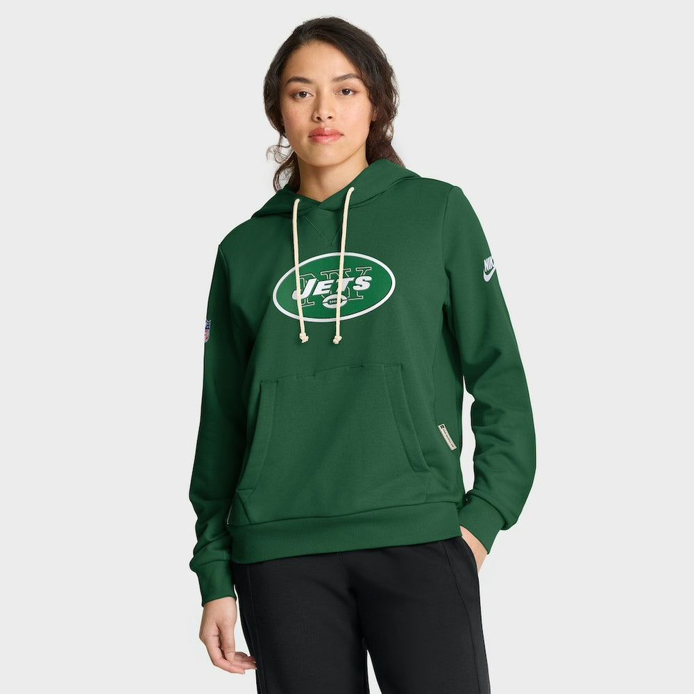 New York Jets Women's Throwback Sideline Standard Issue Dri-FIT Hoodie Kelly Green | Nike for Sale