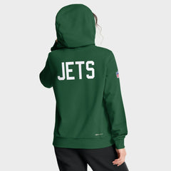 New York Jets Women's Throwback Sideline Standard Issue Dri-FIT Hoodie Kelly Green | Nike for Sale