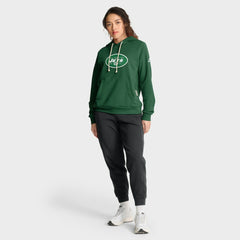 New York Jets Women's Throwback Sideline Standard Issue Dri-FIT Hoodie Kelly Green | Nike for Sale
