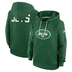 New York Jets Women's Throwback Sideline Standard Issue Dri-FIT Hoodie Kelly Green | Nike for Sale