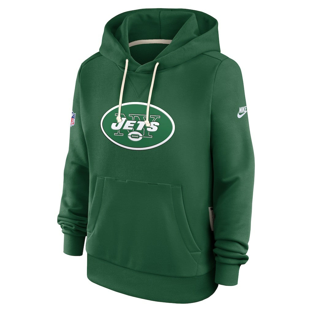 New York Jets Women's Throwback Sideline Standard Issue Dri-FIT Hoodie Kelly Green | Nike for Sale