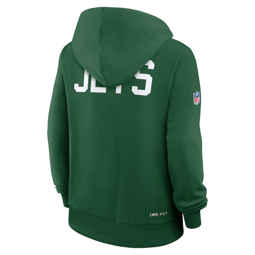 New York Jets Women's Throwback Sideline Standard Issue Dri-FIT Hoodie Kelly Green | Nike for Sale
