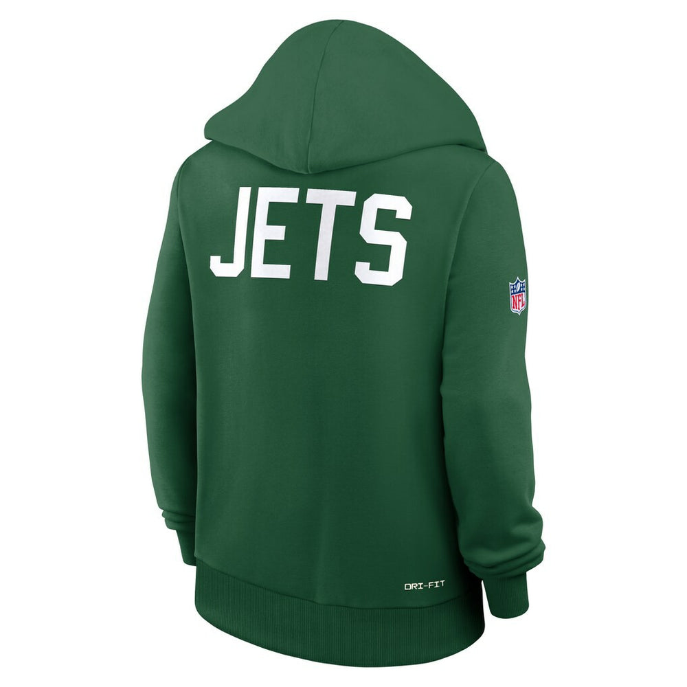 New York Jets Women's Throwback Sideline Standard Issue Dri-FIT Hoodie Kelly Green | Nike for Sale