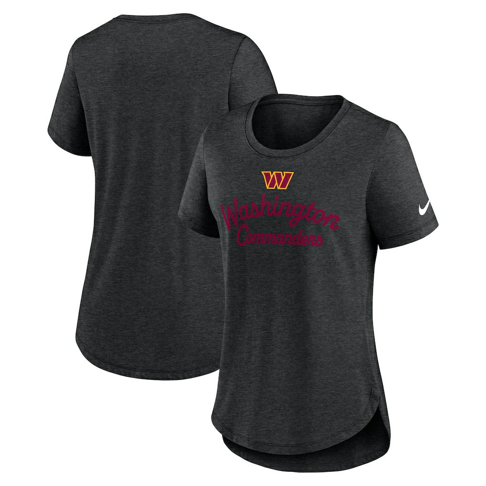 Washington Commanders Women's Script Tri-Blend T-Shirt Charcoal | Nike for Sale