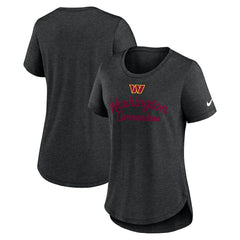 Washington Commanders Women's Script Tri-Blend T-Shirt Charcoal | Nike for Sale