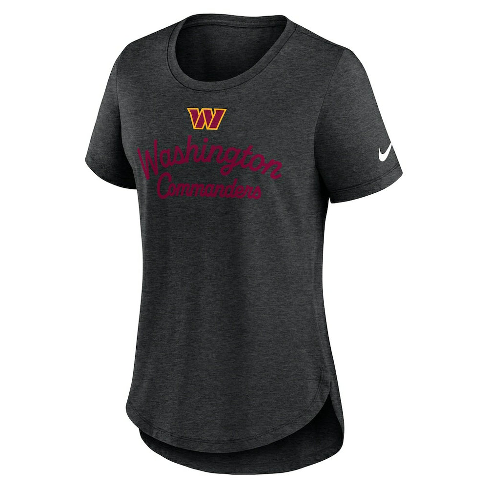 Washington Commanders Women's Script Tri-Blend T-Shirt Charcoal | Nike for Sale