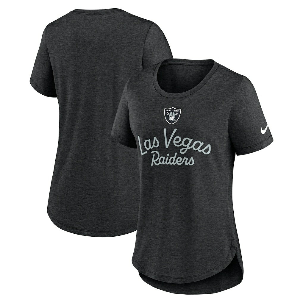 Las Vegas Raiders Women's Script Tri-Blend T-Shirt Black | Nike for Sale