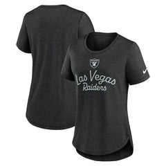 Las Vegas Raiders Women's Script Tri-Blend T-Shirt Black | Nike for Sale