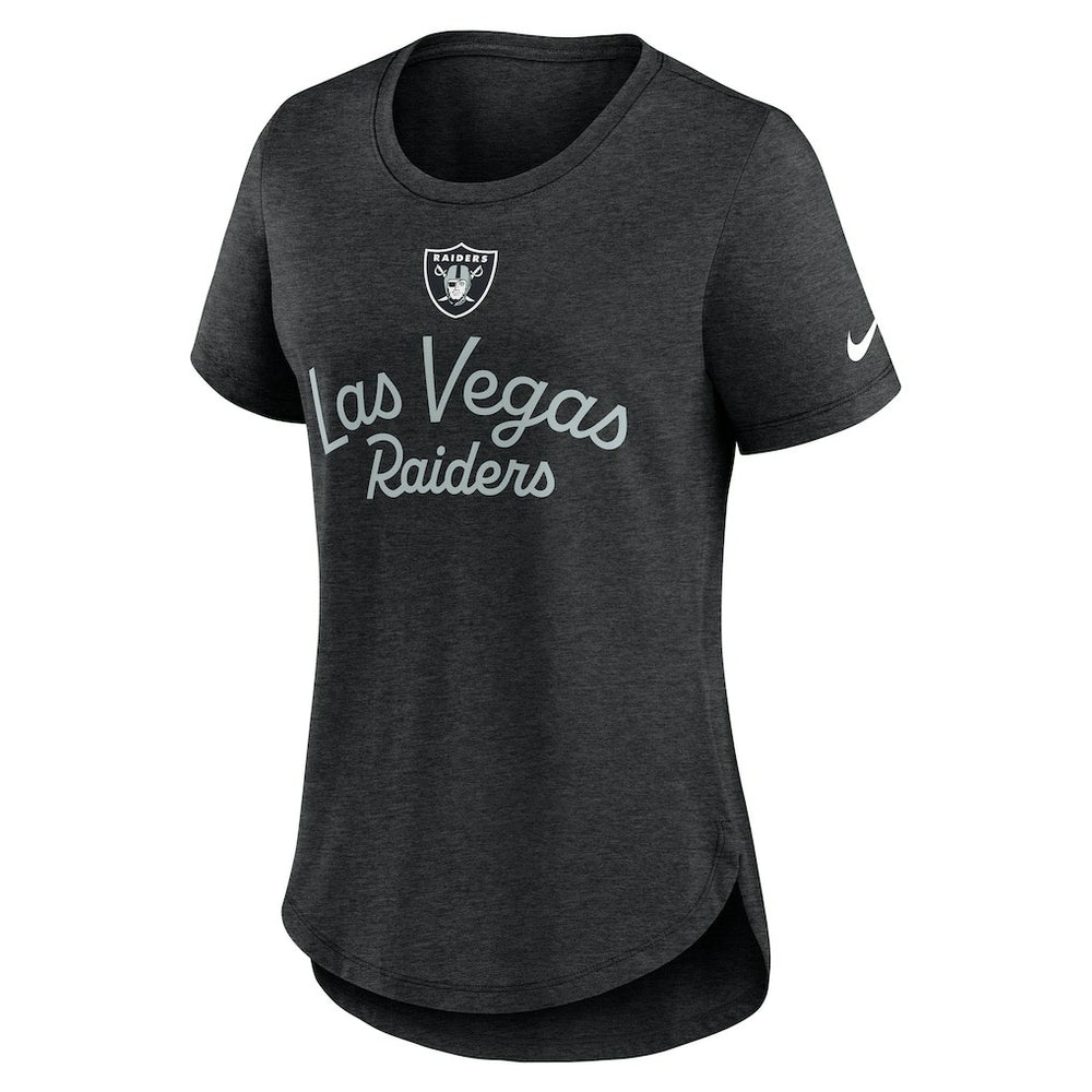 Las Vegas Raiders Women's Script Tri-Blend T-Shirt Black | Nike for Sale