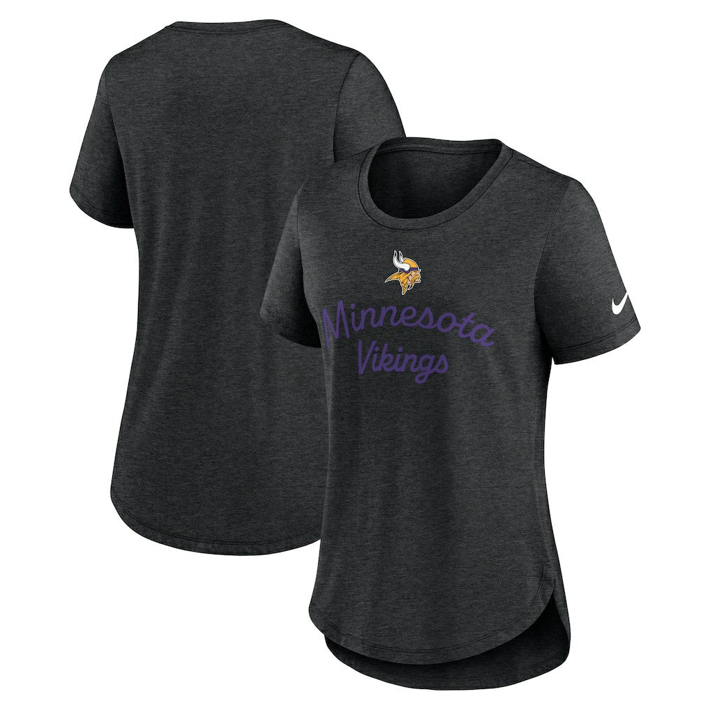 Minnesota Vikings Women's Script Tri-Blend T-Shirt Black | Nike for Sale