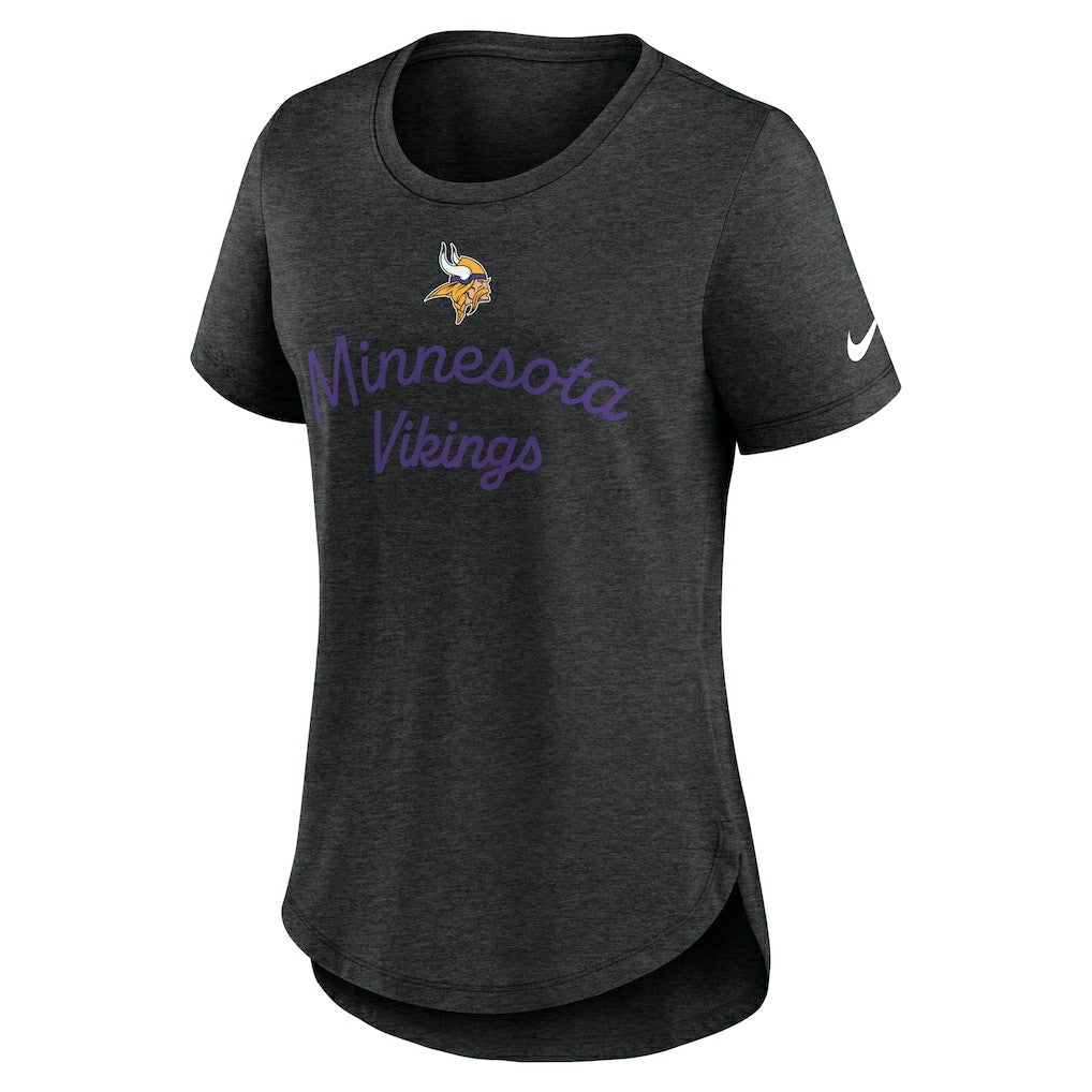 Minnesota Vikings Women's Script Tri-Blend T-Shirt Black | Nike for Sale