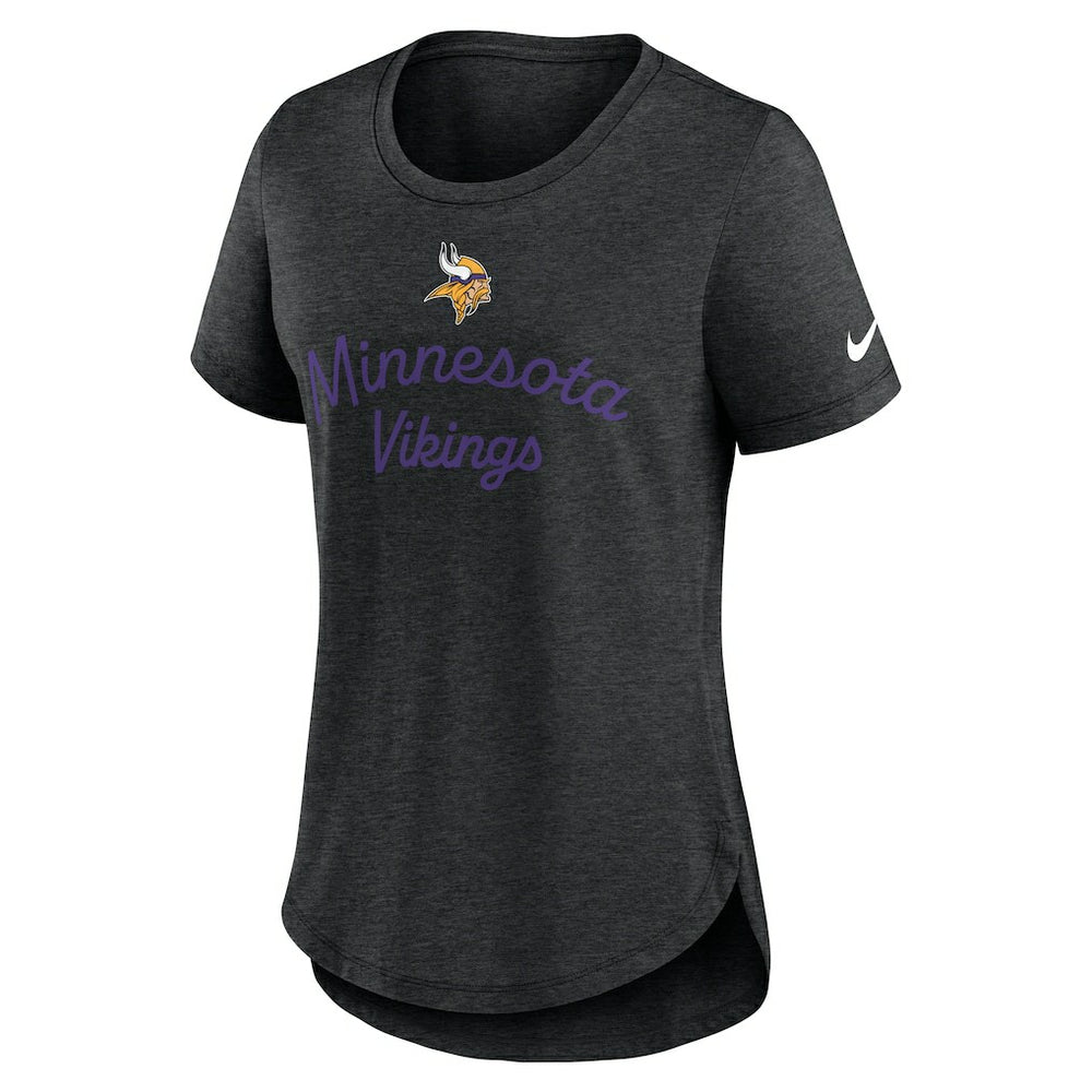 Minnesota Vikings Women's Script Tri-Blend T-Shirt Black | Nike for Sale