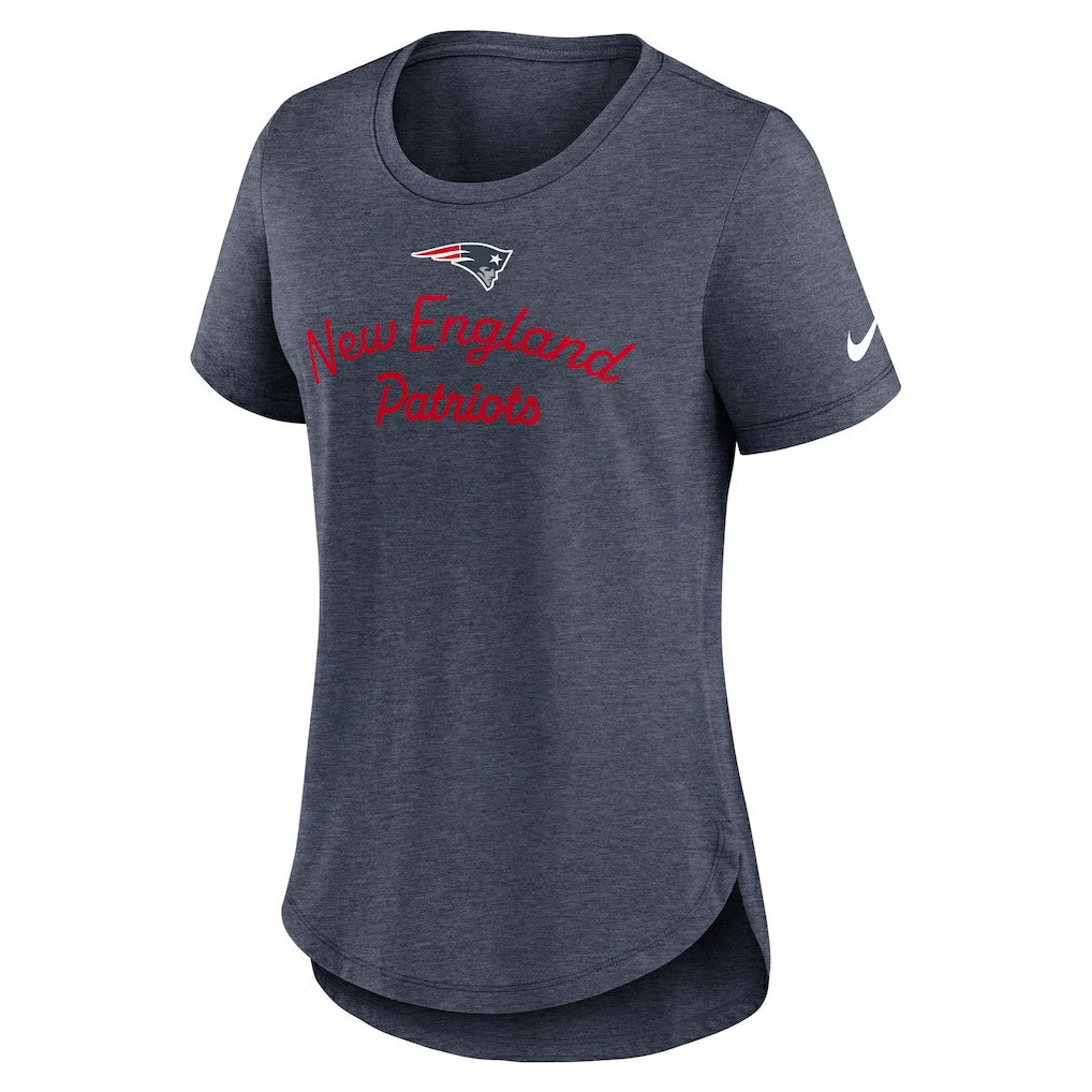 New England Patriots Women's Script Tri-Blend T-Shirt Navy | Nike for Sale