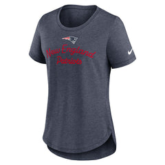 New England Patriots Women's Script Tri-Blend T-Shirt Navy | Nike for Sale
