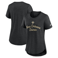 New Orleans Saints Women's Script Tri-Blend T-Shirt Black | Nike for Sale