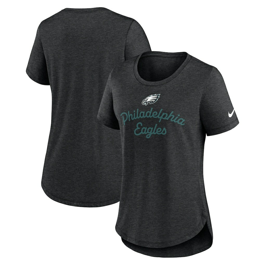 Philadelphia Eagles Women's Script Tri-Blend T-Shirt Black | Nike for Sale