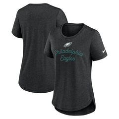 Philadelphia Eagles Women's Script Tri-Blend T-Shirt Black | Nike for Sale