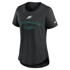 Philadelphia Eagles Women's Script Tri-Blend T-Shirt Black | Nike for Sale