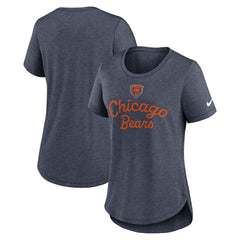 Chicago Bears Women's Script Tri-Blend T-Shirt Navy | Nike for Sale
