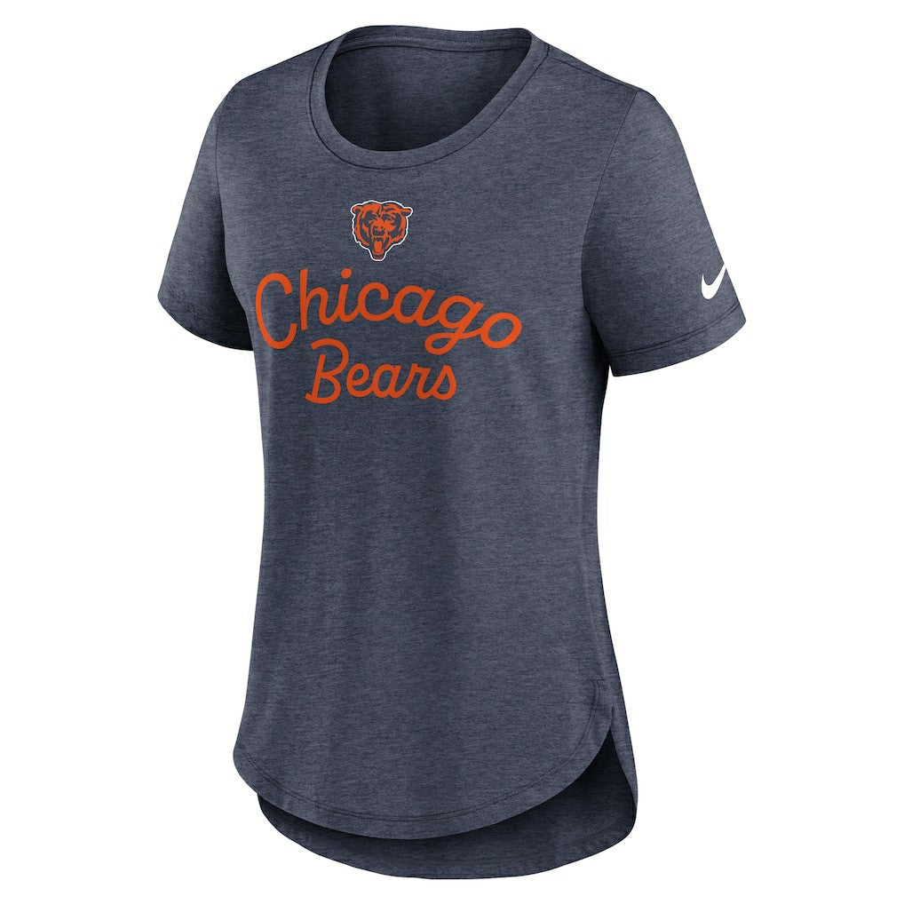 Chicago Bears Women's Script Tri-Blend T-Shirt Navy | Nike for Sale