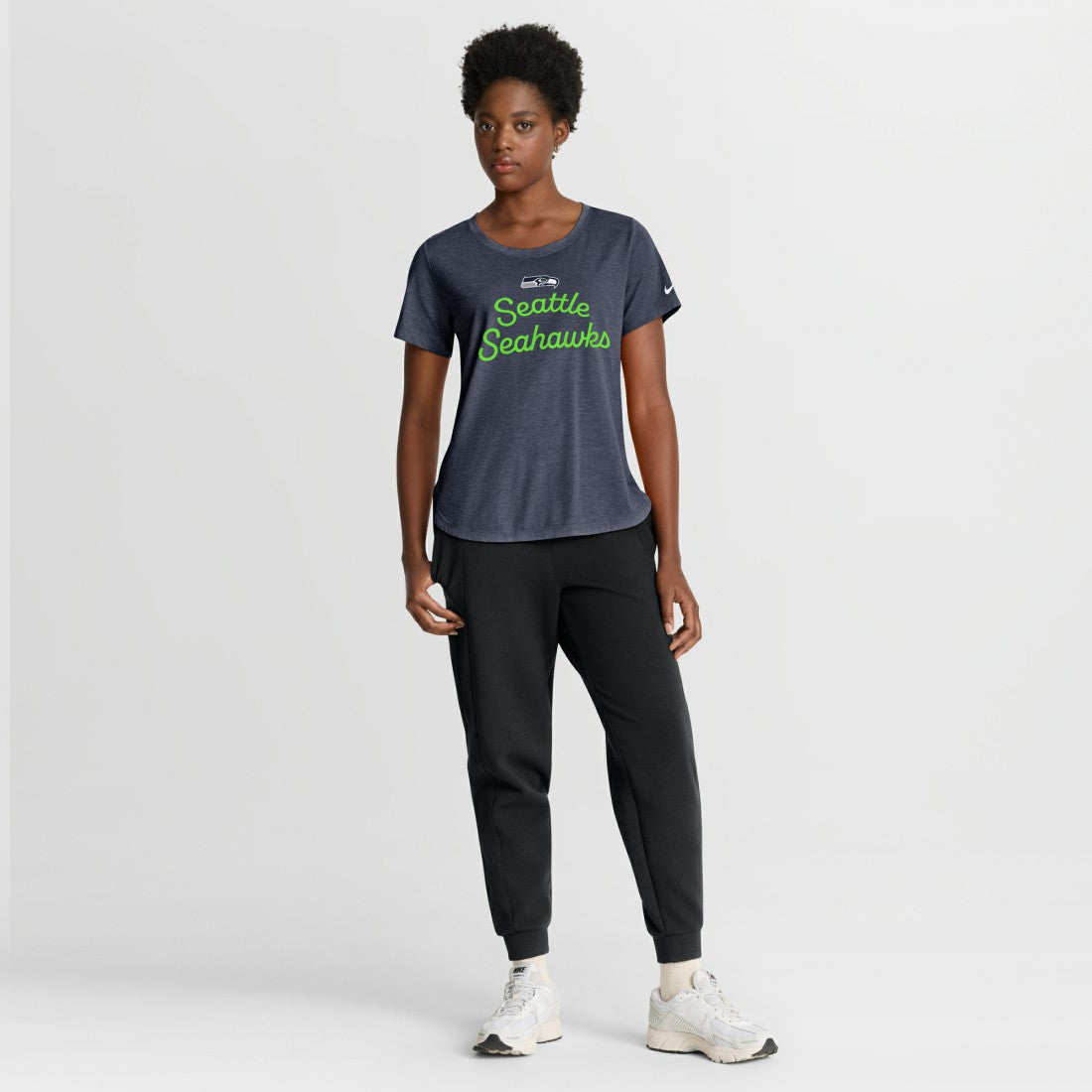 Seattle Seahawks Women's Script Tri-Blend T-Shirt College Navy | Nike for Sale
