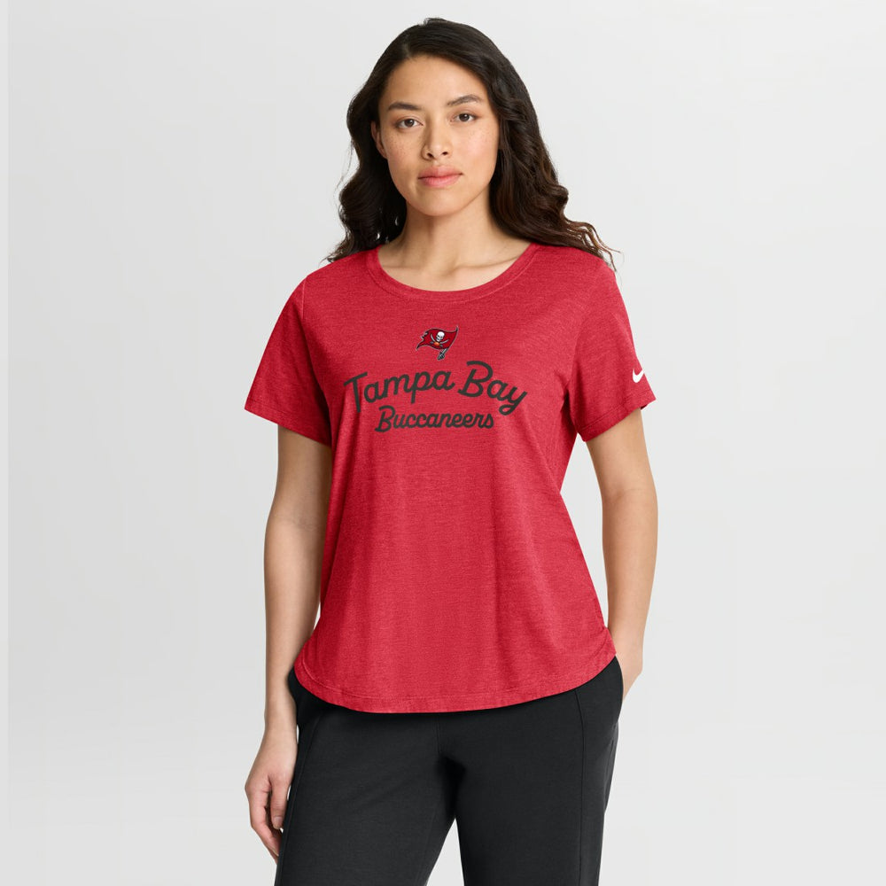 Tampa Bay Buccaneers Women's Script Tri-Blend T-Shirt Red | Nike for Sale