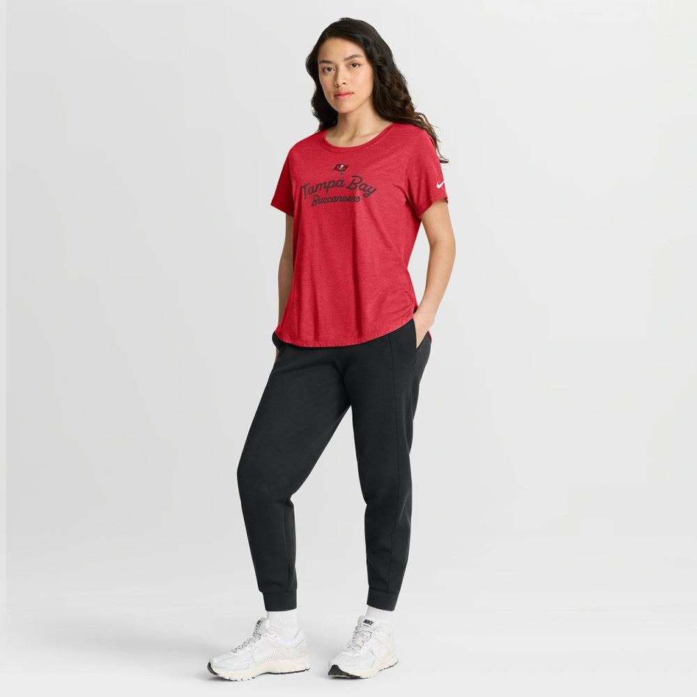 Tampa Bay Buccaneers Women's Script Tri-Blend T-Shirt Red | Nike for Sale