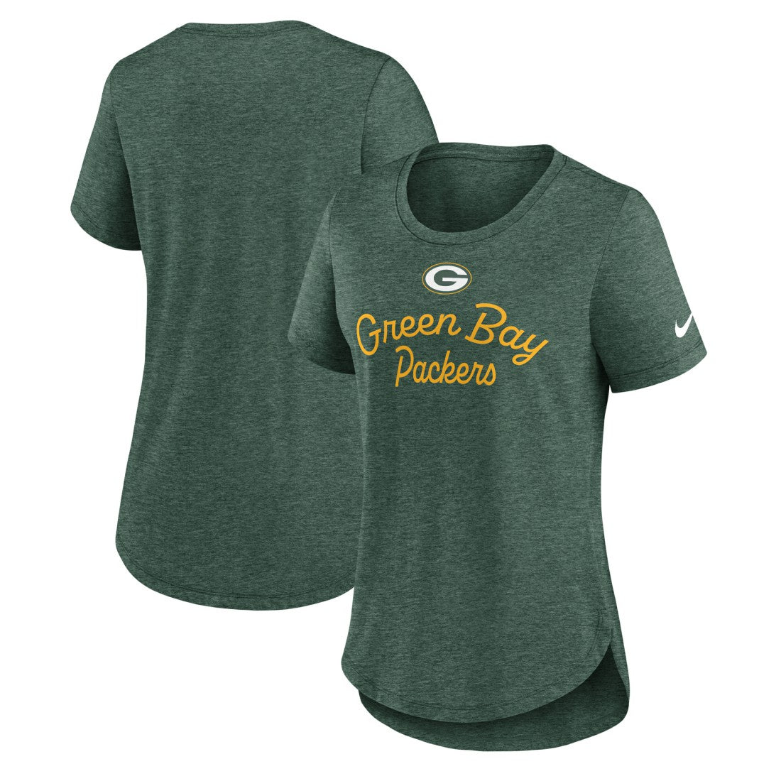 Green Bay Packers Women's Script Tri-Blend T-Shirt Green | Nike for Sale