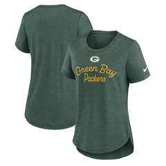 Green Bay Packers Women's Script Tri-Blend T-Shirt Green | Nike for Sale