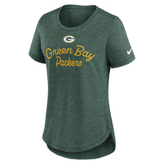 Green Bay Packers Women's Script Tri-Blend T-Shirt Green | Nike for Sale
