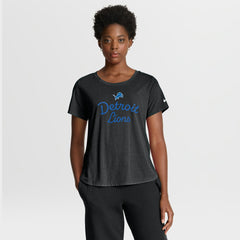 Detroit Lions Women's Script Tri-Blend T-Shirt Black | Nike for Sale