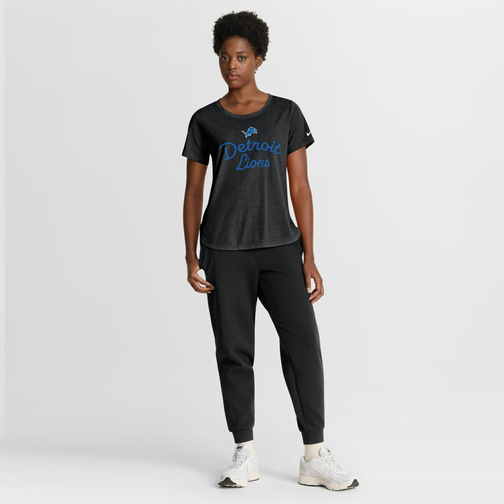 Detroit Lions Women's Script Tri-Blend T-Shirt Black | Nike for Sale