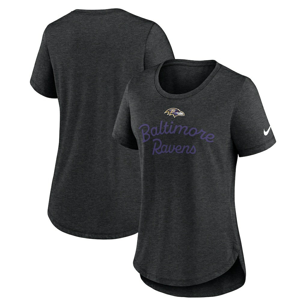 Baltimore Ravens Women's Script Tri-Blend T-Shirt Black | Nike for Sale