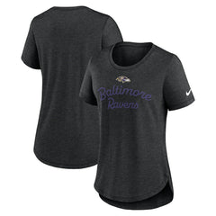 Baltimore Ravens Women's Script Tri-Blend T-Shirt Black | Nike for Sale