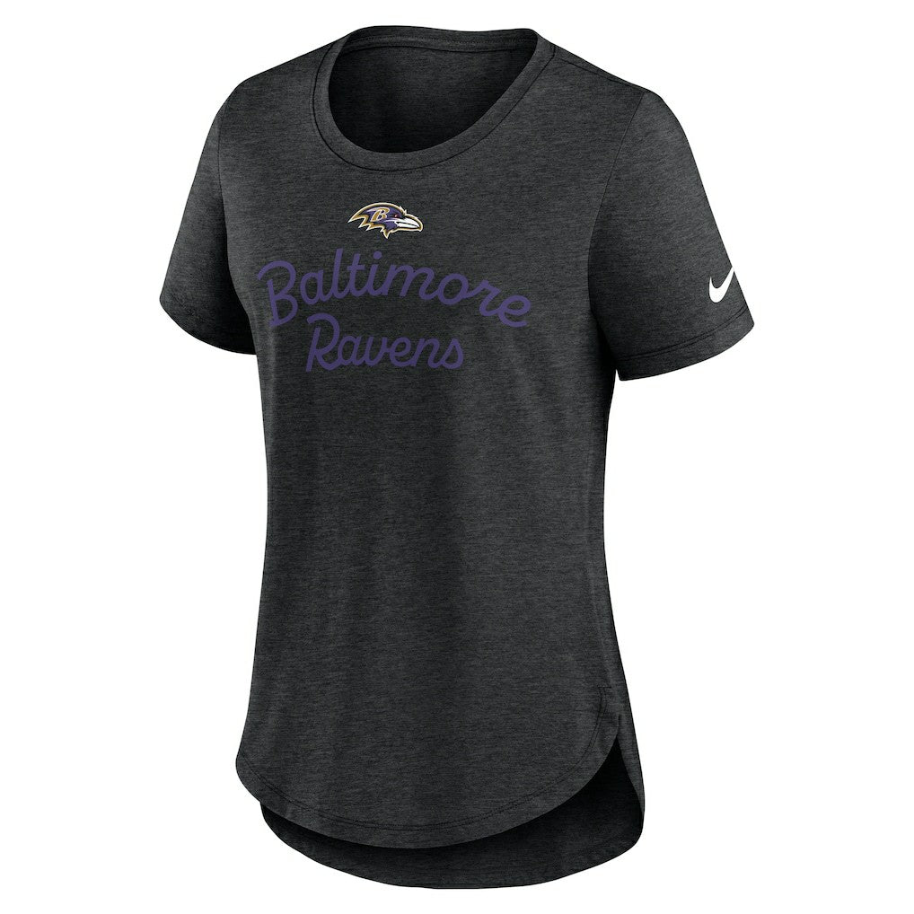 Baltimore Ravens Women's Script Tri-Blend T-Shirt Black | Nike for Sale