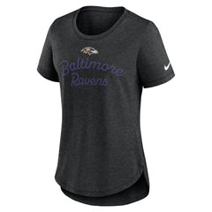 Baltimore Ravens Women's Script Tri-Blend T-Shirt Black | Nike for Sale