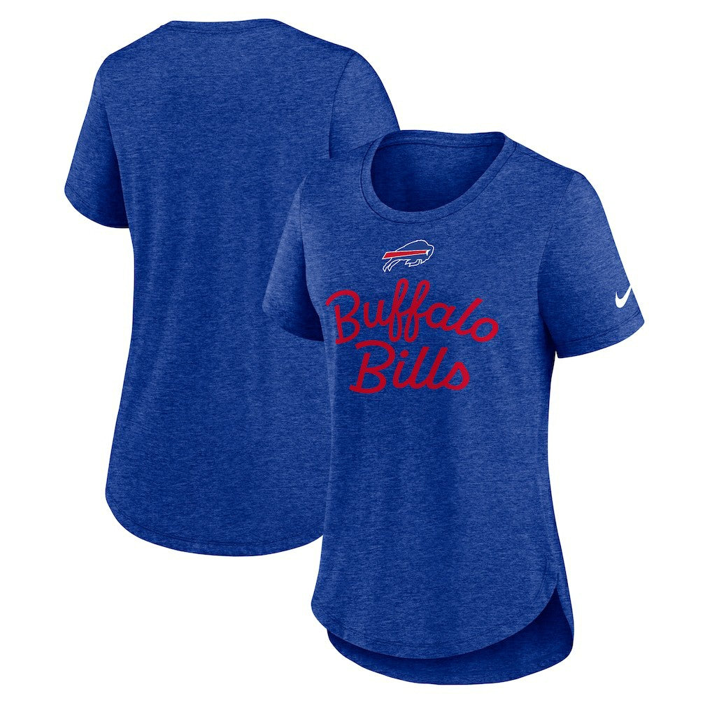 Buffalo Bills Women's Script Tri-Blend T-Shirt Royal | Nike for Sale