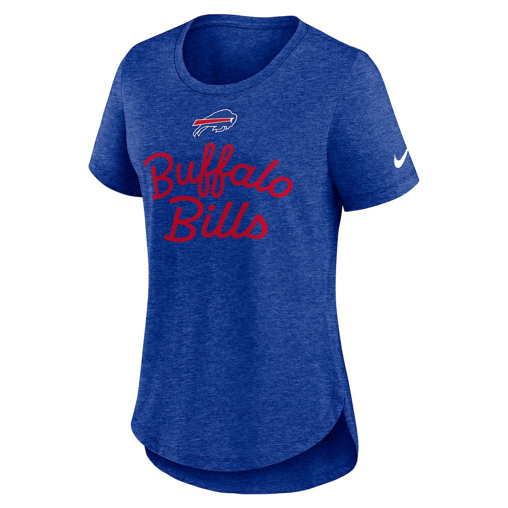 Buffalo Bills Women's Script Tri-Blend T-Shirt Royal | Nike for Sale