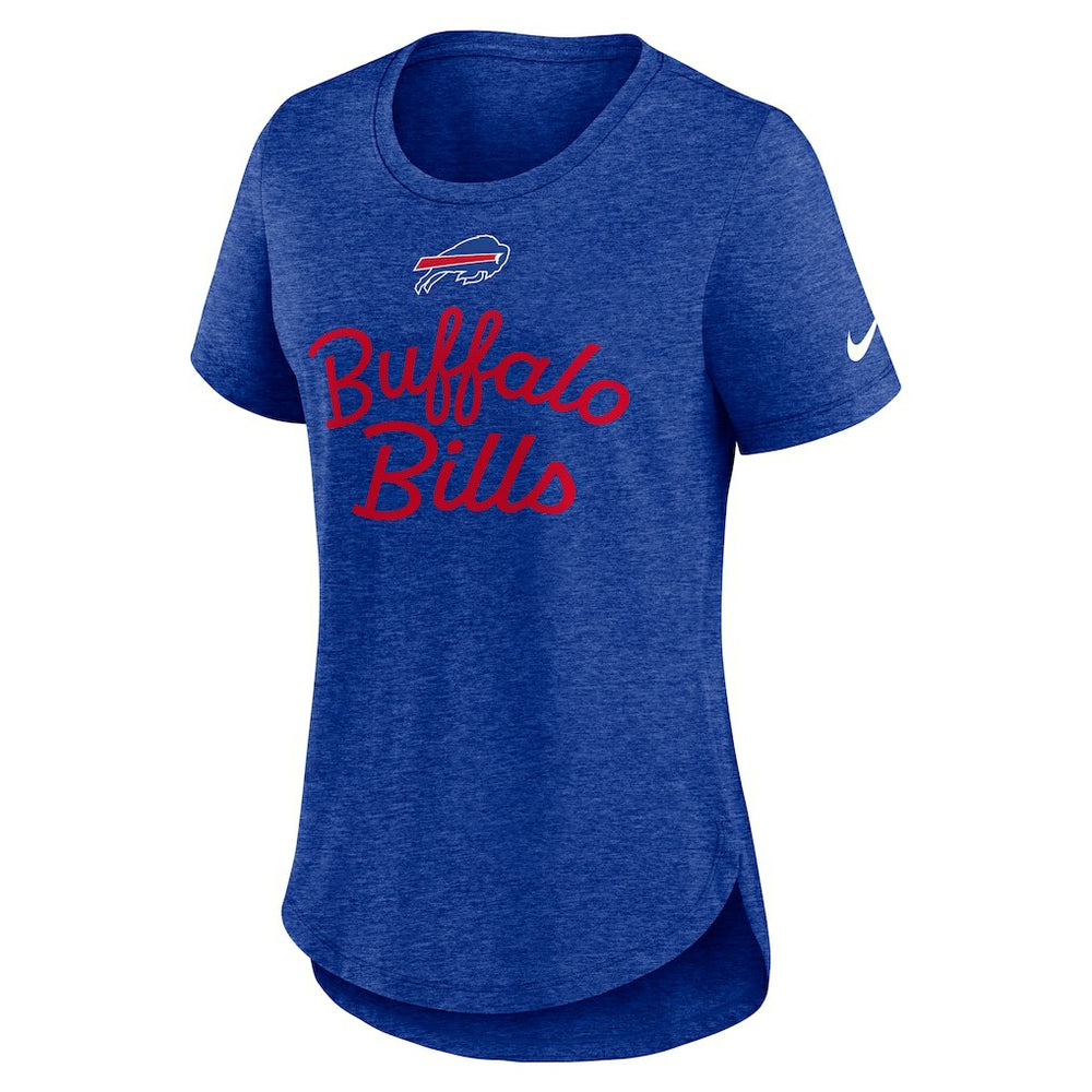 Buffalo Bills Women's Script Tri-Blend T-Shirt Royal | Nike for Sale