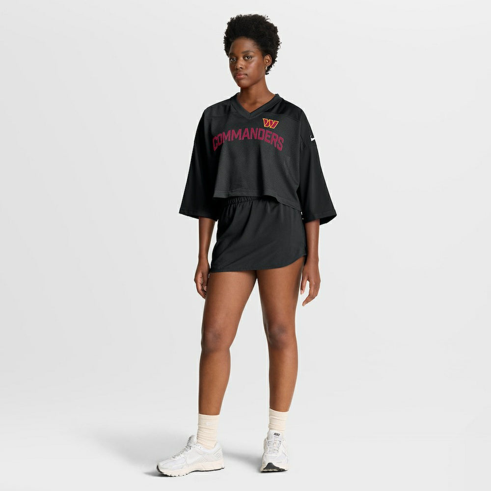 Washington Commanders Women's Primetime Cropped Mesh Dri-FIT Fashion Jersey Black | Nike for Sale
