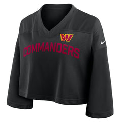 Washington Commanders Women's Primetime Cropped Mesh Dri-FIT Fashion Jersey Black | Nike for Sale